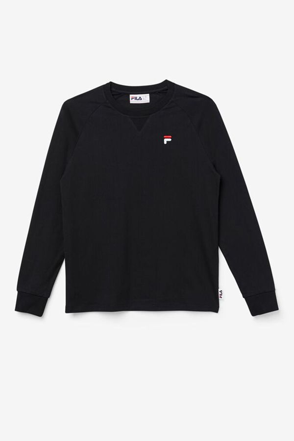 Fila Flynn Long Sleeve Men's Tee - Black,NZ 824-56179